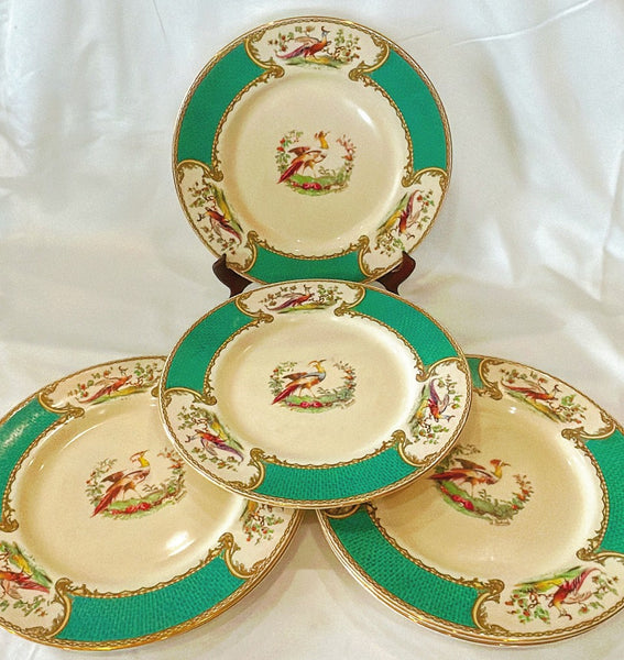 Antique set of 6 Staffordshire stamped English dinner plates
