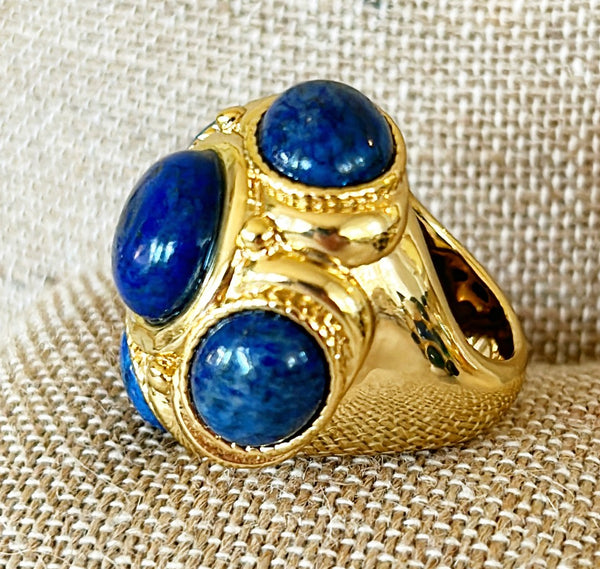 14 ct gold plated over brass extra large cocktail ring