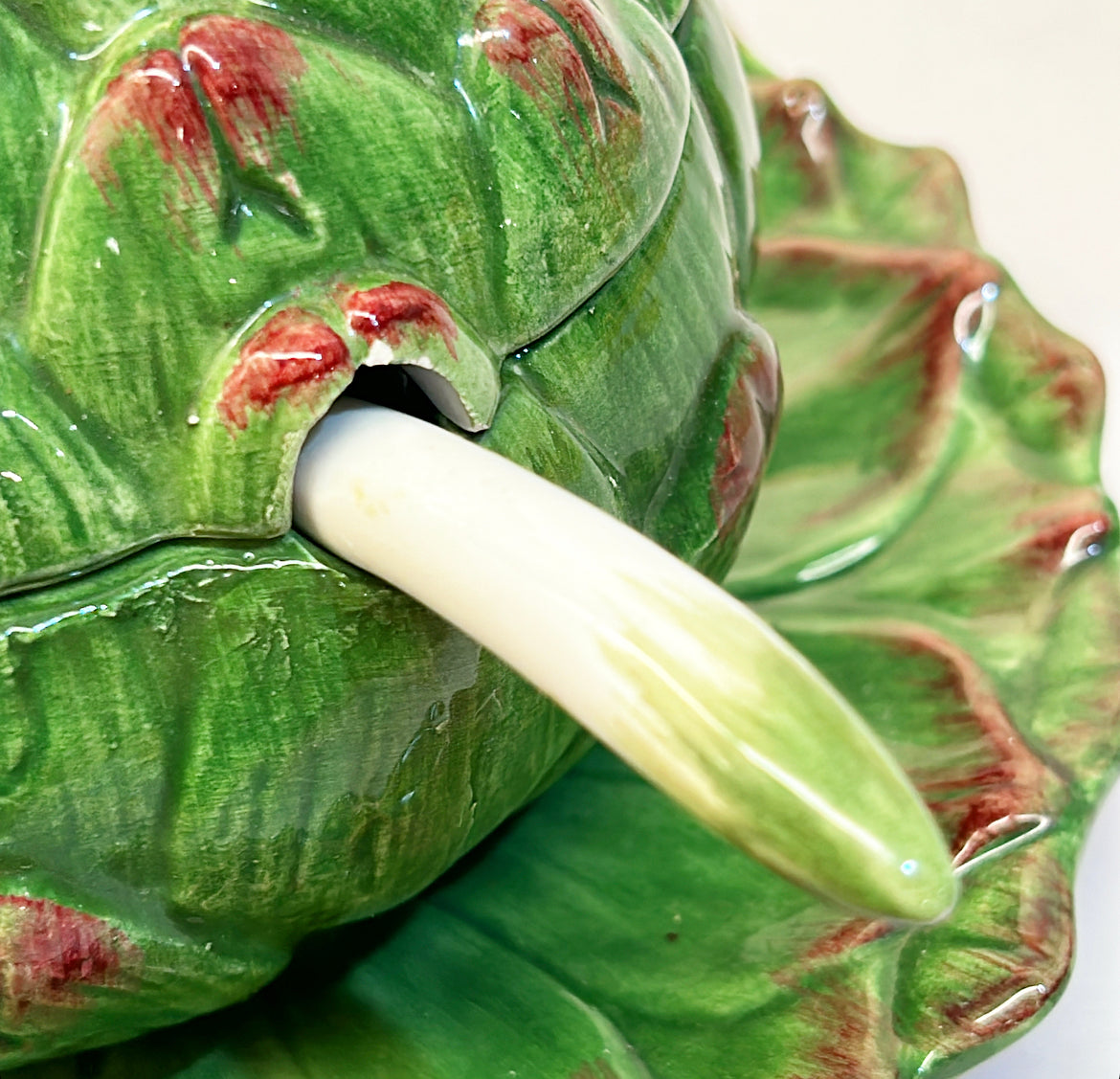 Rare Italian signed INTRADA MADE IN ITALY green artichoke serving tureen