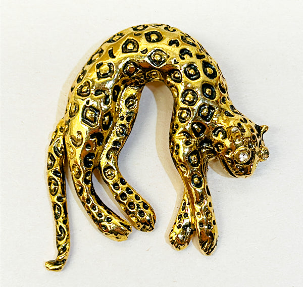 Leopard vintage brooch