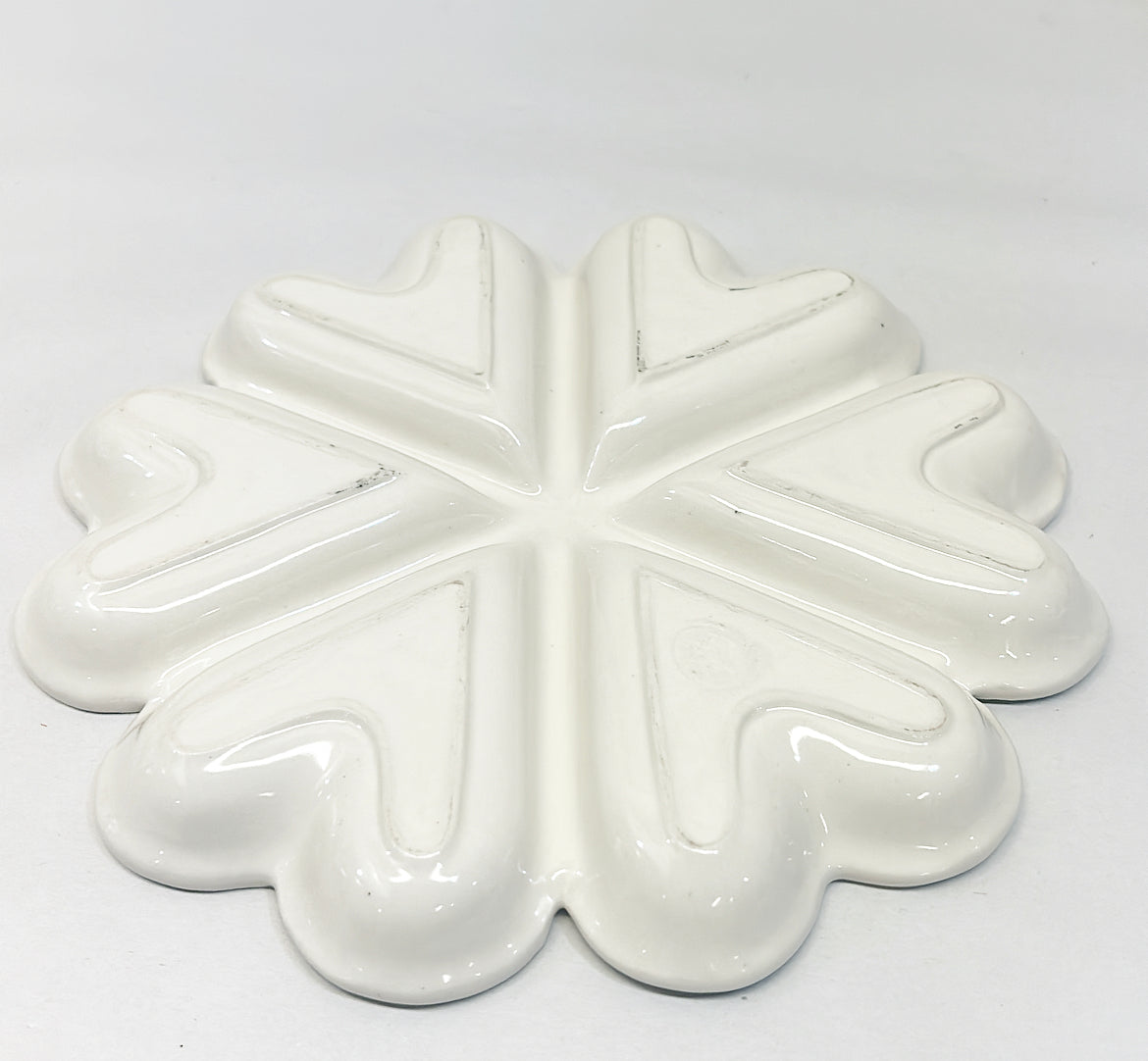 Vintage signed Metropolitan Museum of Art cream ware pottery plate dish.