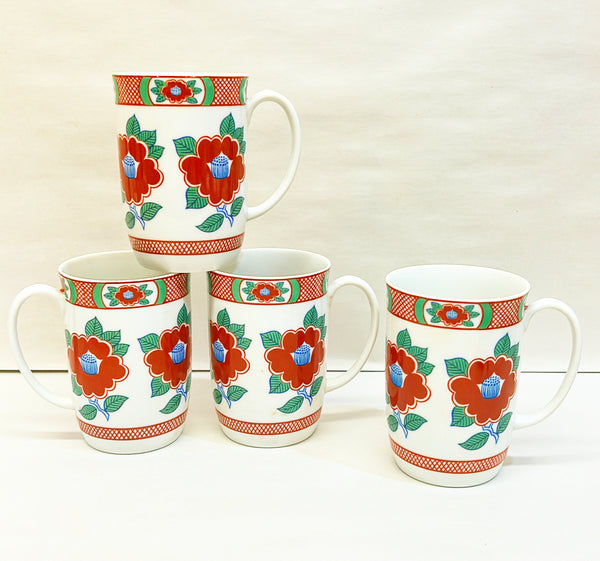 Vintage set of 4 1980s signed Fitz &amp; Floyd for Neiman Marcus mugs.