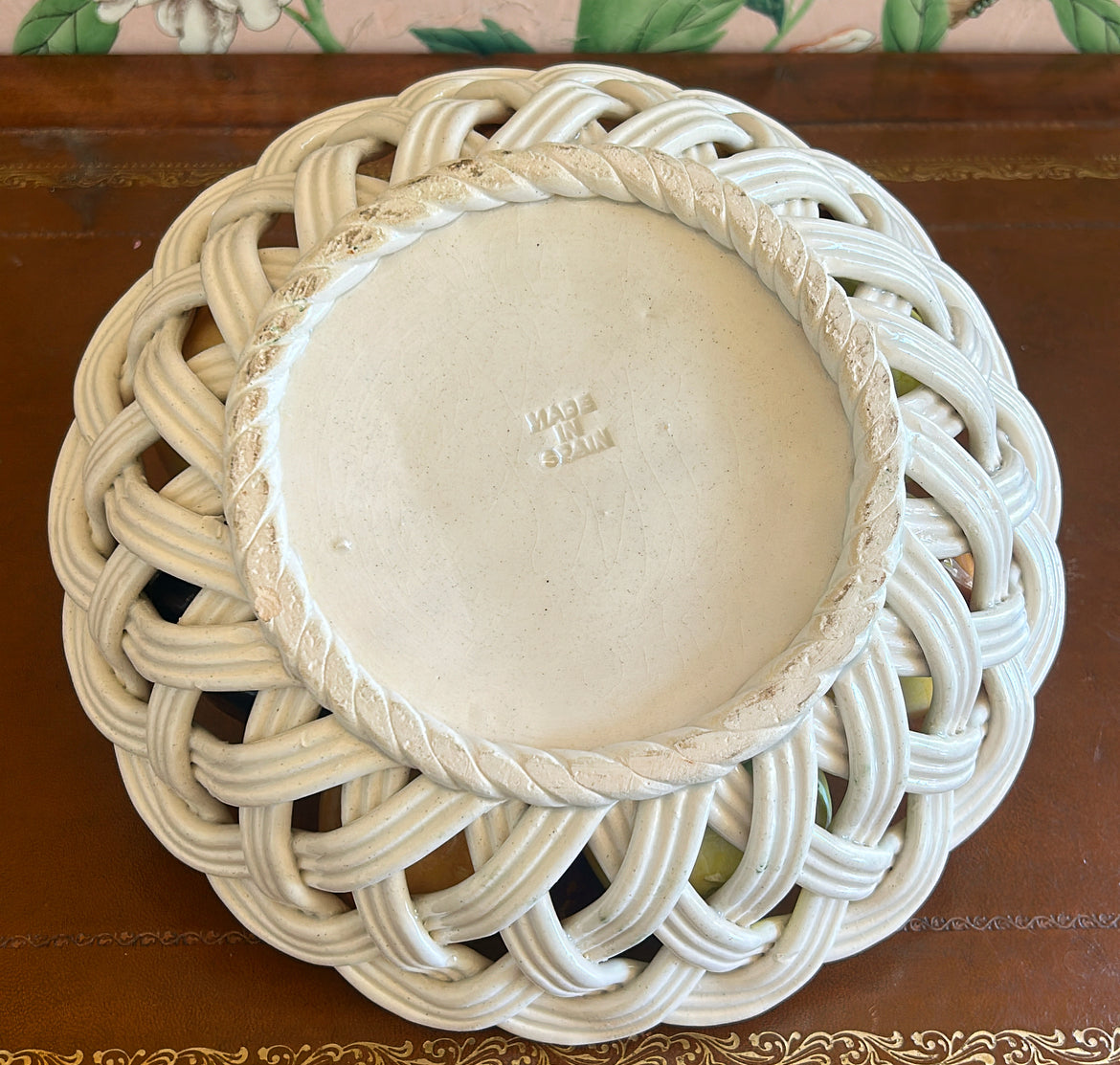 Vintage 1960s fruit topiary basket made in Spain
