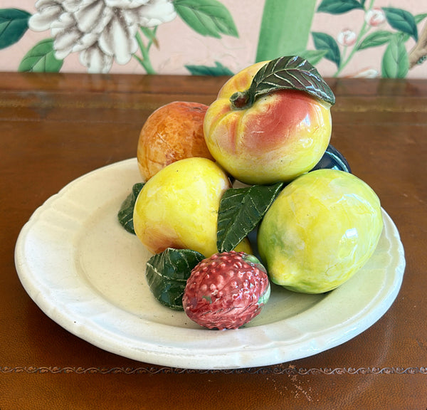 1960s vintage fruit topiary plate.
