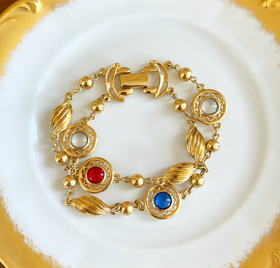 80s vintage multi chain link bracelet