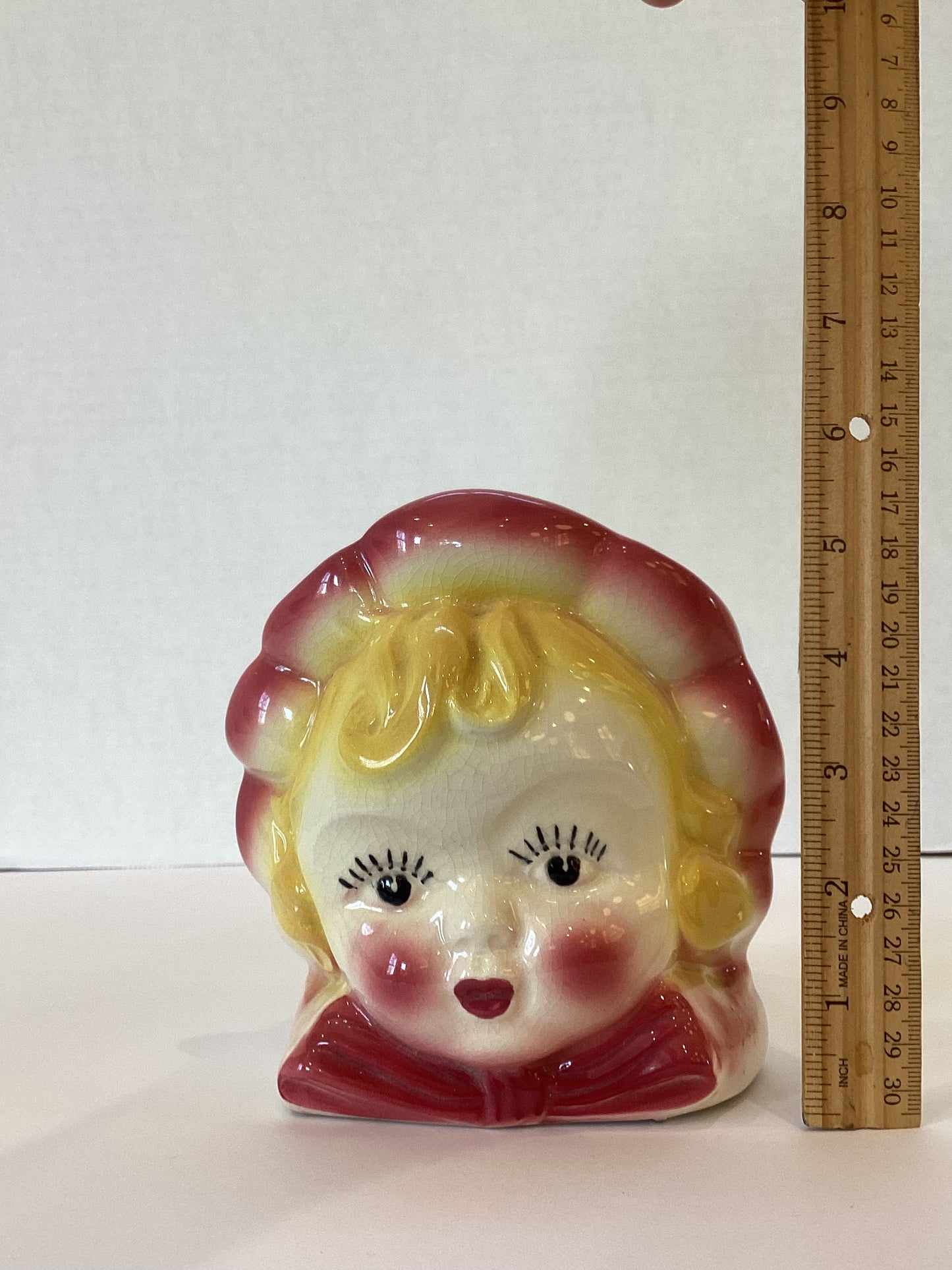 M41 - Custom Vintage Lady Head Vase - Beaded Tree