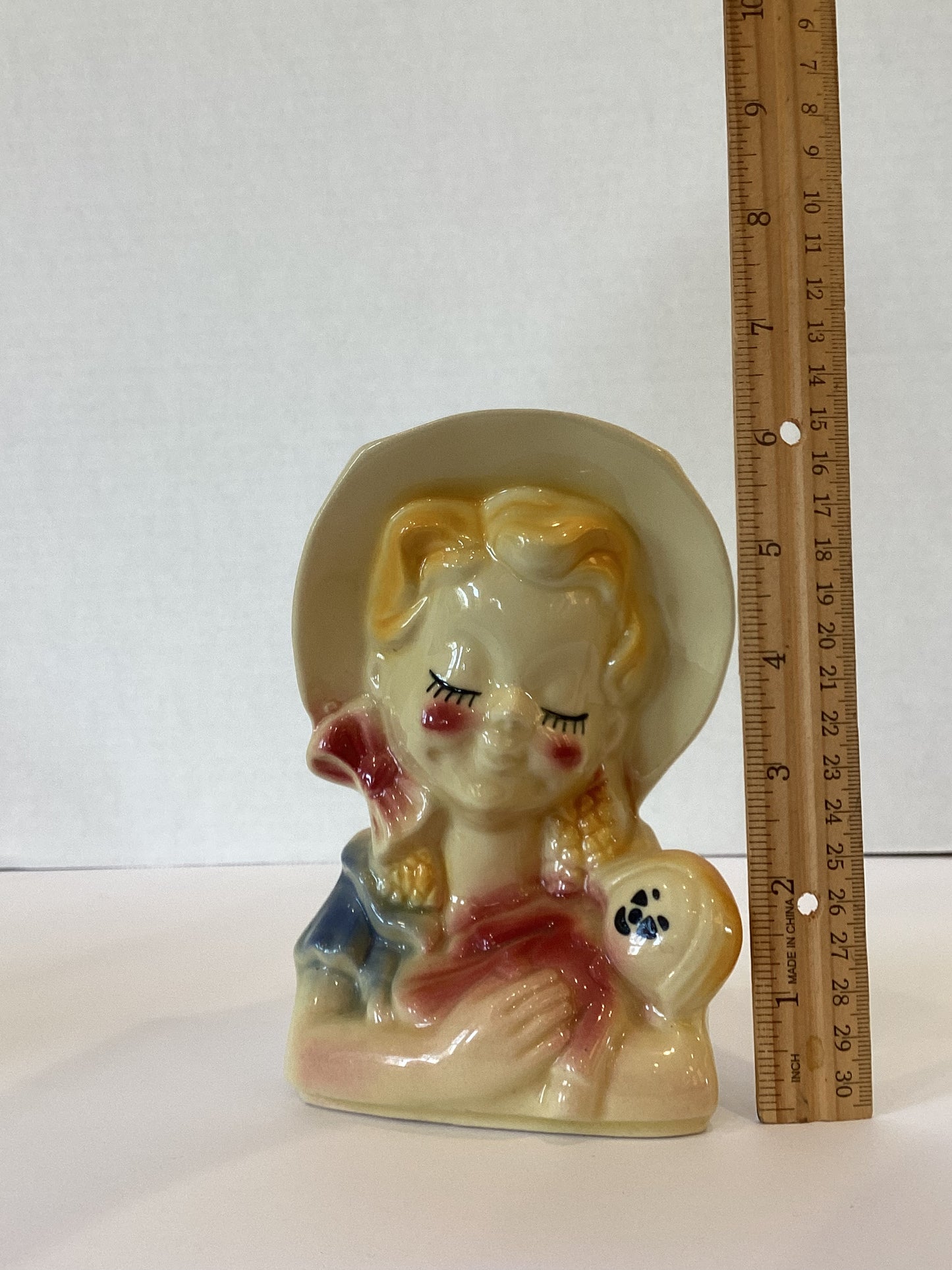 M42 - Custom Vintage Lady Head Vase - Beaded Tree