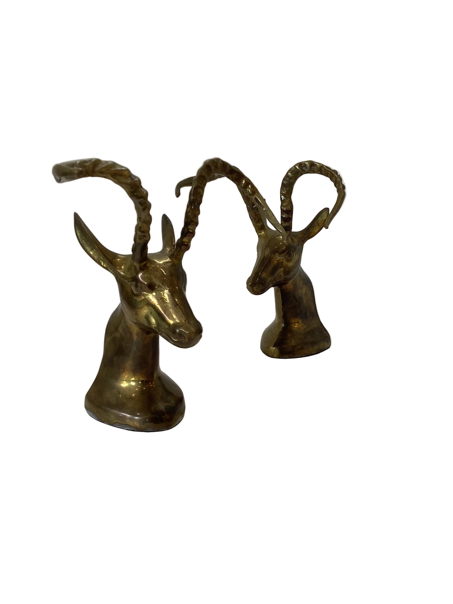LS- Vintage Brass Antelope Bookends