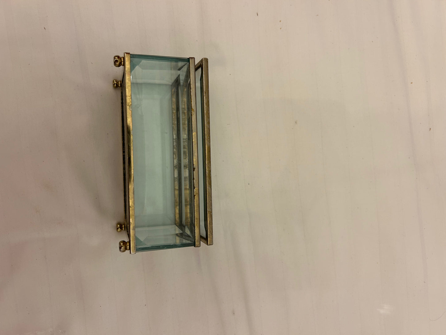 Vintage rectangular trinket box - with Swan Motif
