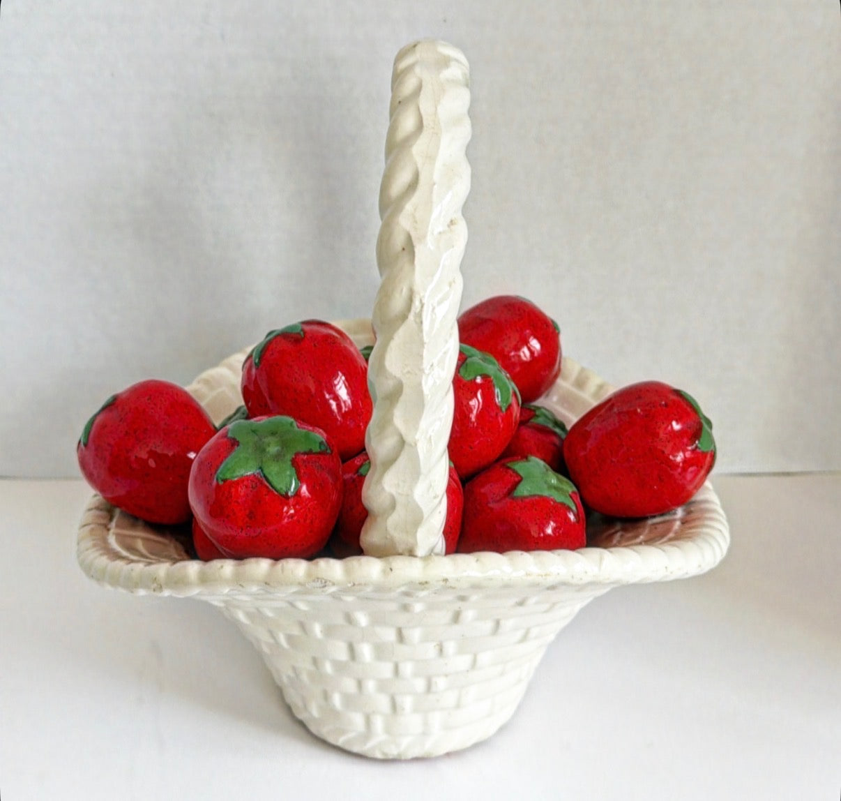Vintage ceramic strawberry basket