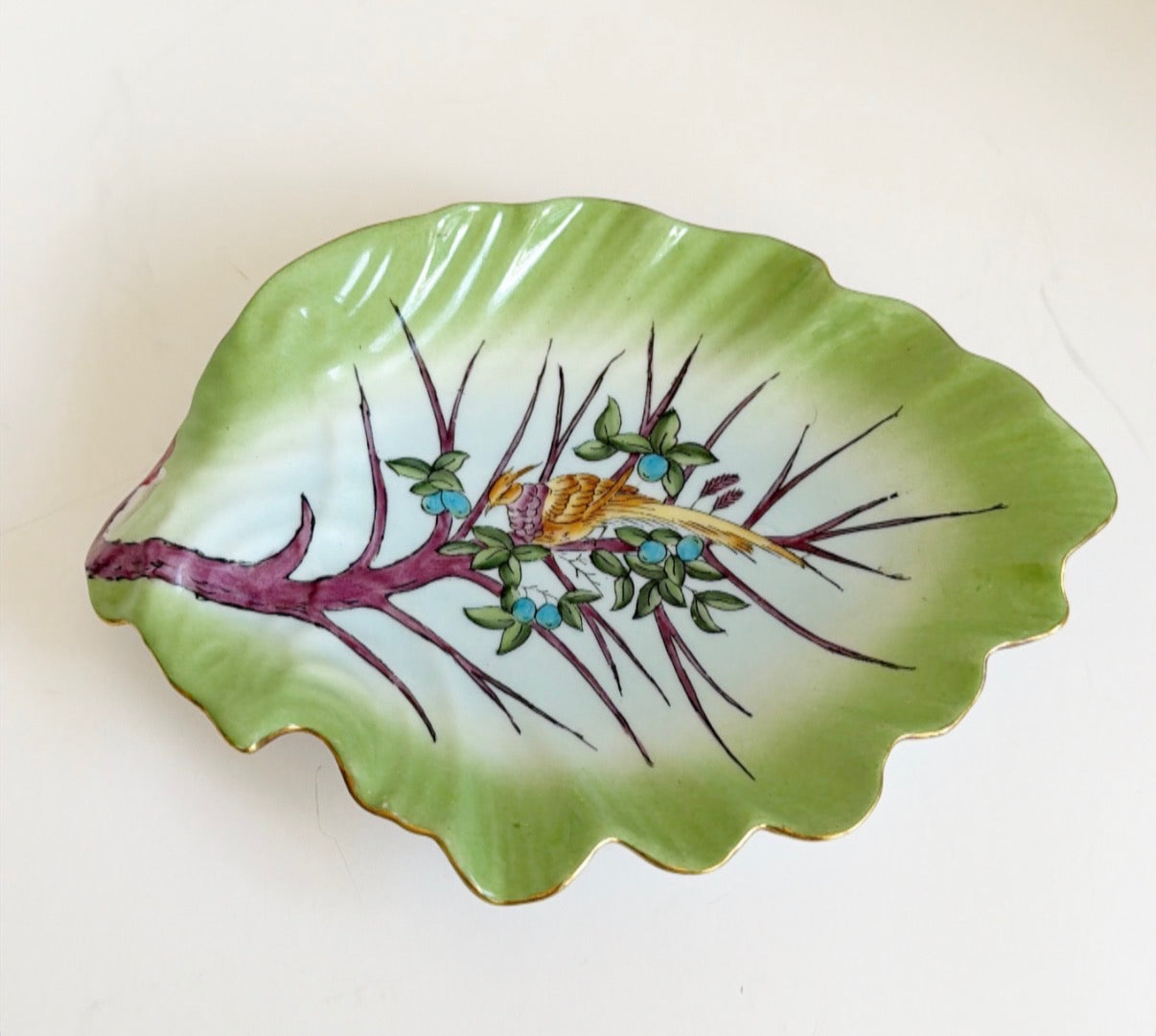 Vintage leaf shaped dish