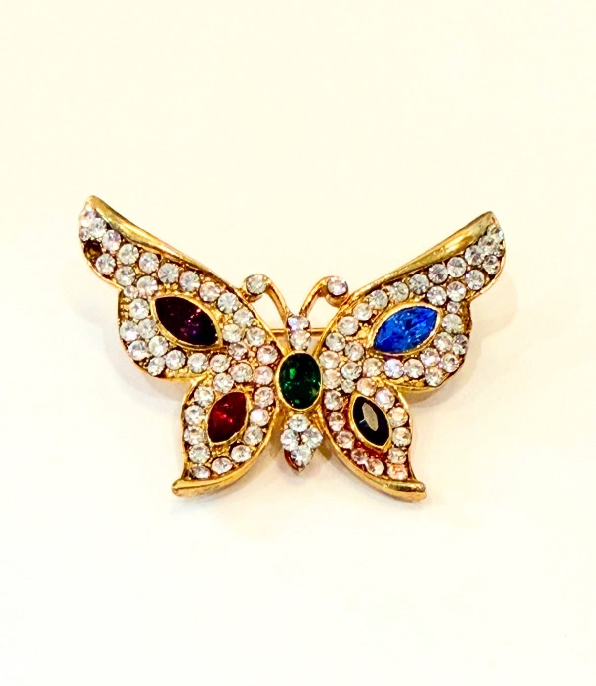 Vintage designer signed ALS butterfly brooch