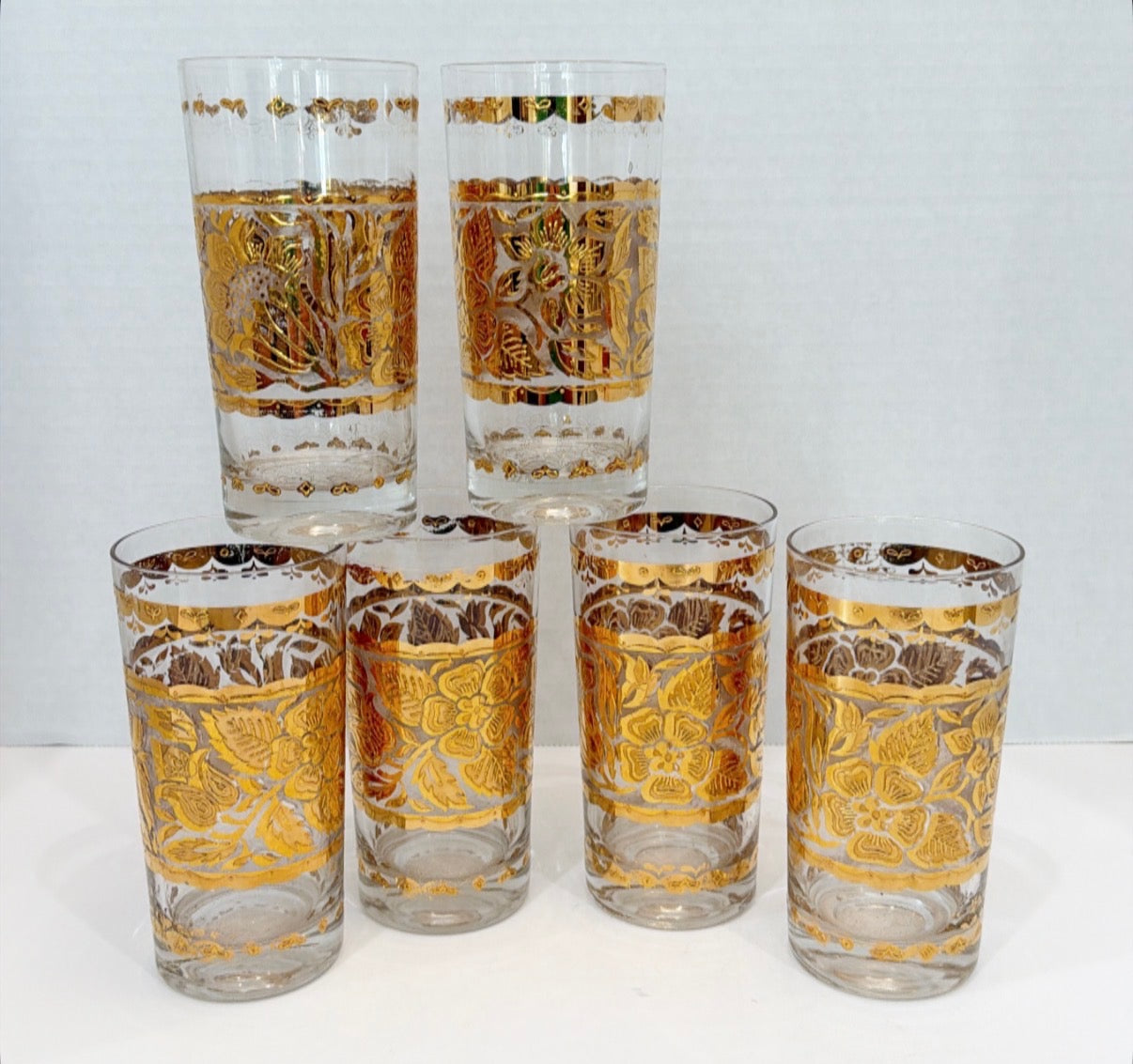 Set of 6 vintage Mid-Century Modern highball glasses