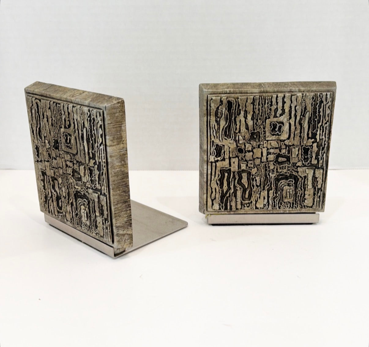 1970s Matina Decor Products Brutalist bookends
