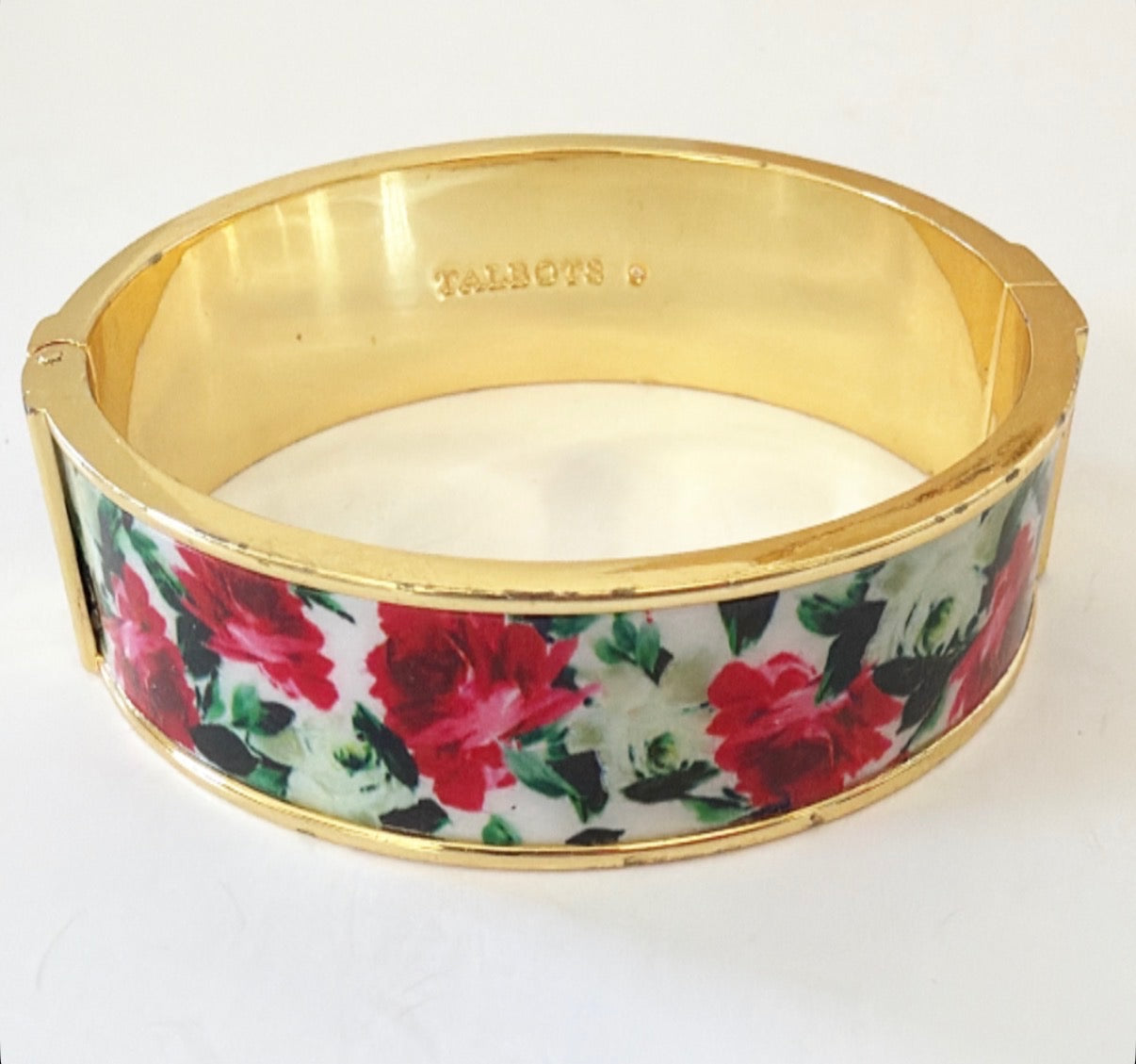 Vintage signed Talbots chintz style bangle bracelet.
