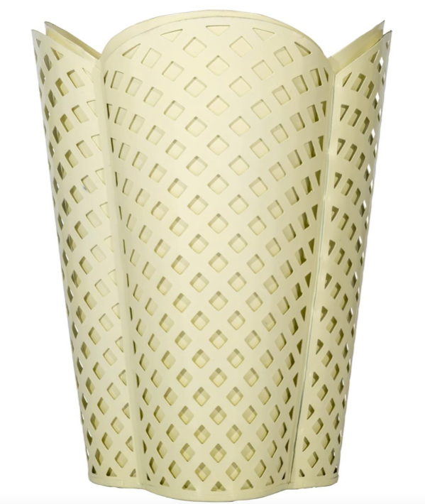 INCREDIBLE NEW LATTICE SCALLOPED WASTEPAPER BASKET (CREAM)