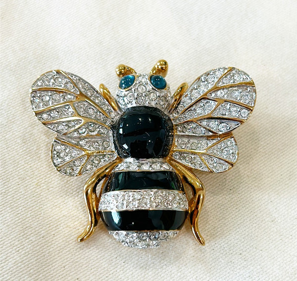 Fabulous classic vintage bumblebee brooch signed by Carolee.