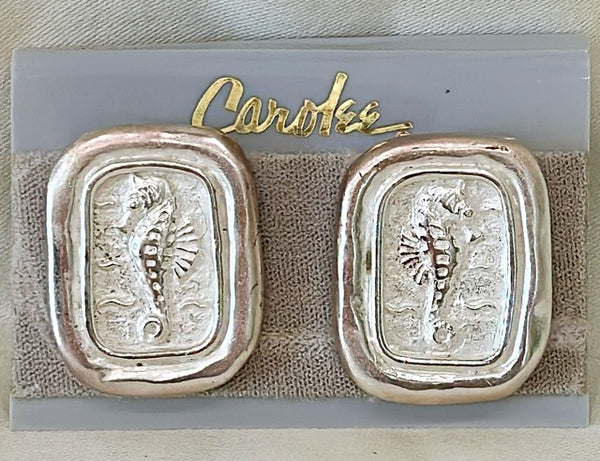 80s vintage signed CAROLEE clip on statement earrings-