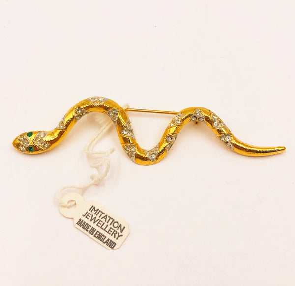 Designer 80s serpent fashion brooch.
