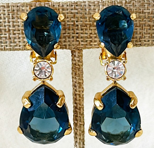 Beautiful signed Christian Dior designer fashion earrings.