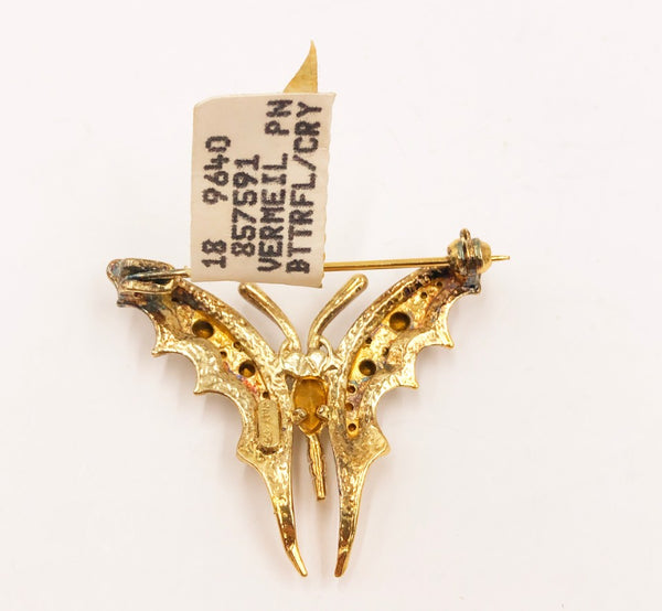 Vintage 90s small butterfly brooch. Stamped Italy