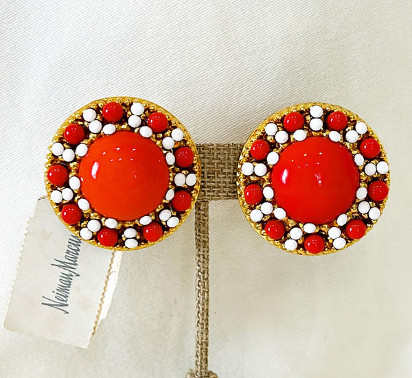 Fabulous statement pieces - vintage designer fashion clip on earrings from Neiman’s