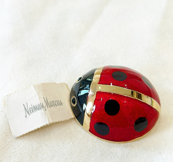 Vintage 80s signed CAROLEE lady bug brooch from Neiman’s- never worn