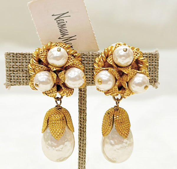 Fabulous pair of vintage 80s stamped Dominique Aurientis Paris clip on earrings.