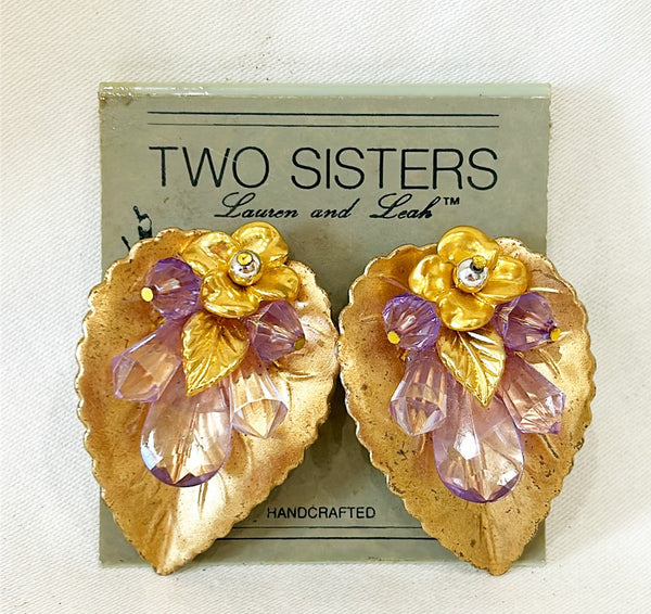 Vintage clip on style designer handcrafted earrings