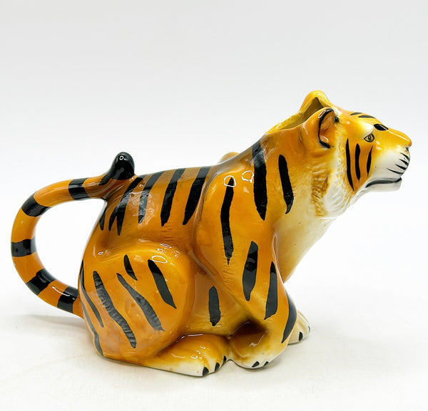 Fun vintage tiger style water pitcher.