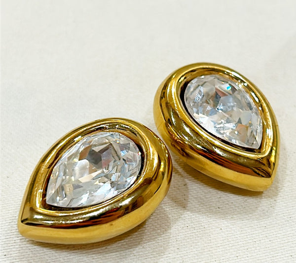 Givenchy stamped fir Neiman Marcus vintage 80s clip on earrings.