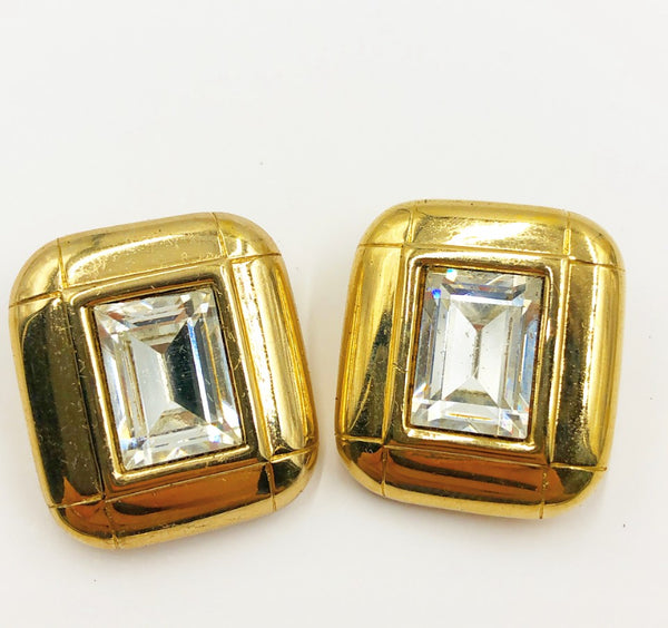 Vintage 80s clip on earrings - signed by Zales Spree