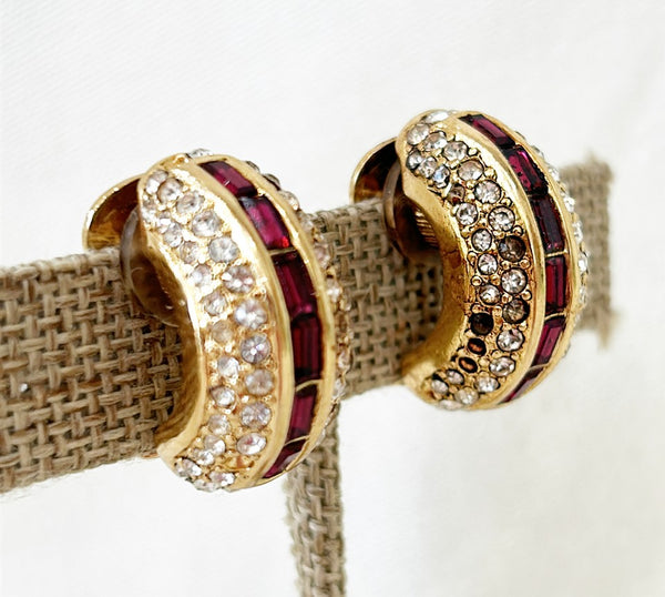Vintage signed Christian Dior clip on designer fashion earrings.