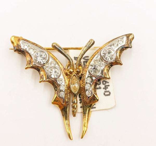 Vintage 90s small butterfly brooch. Stamped Italy
