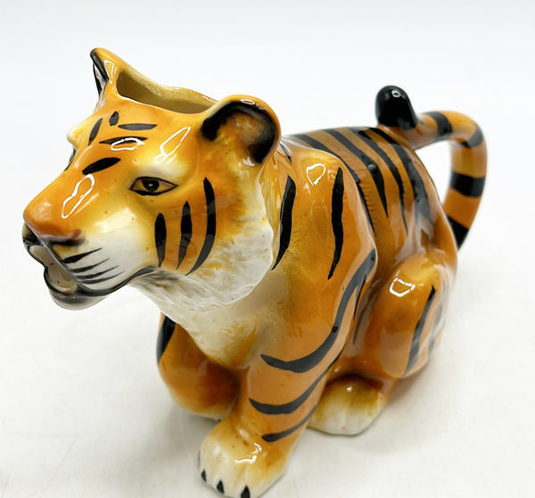 Fun vintage tiger style water pitcher.