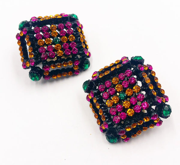 80s Jay Strongwater Clip-on designer fashion earrings