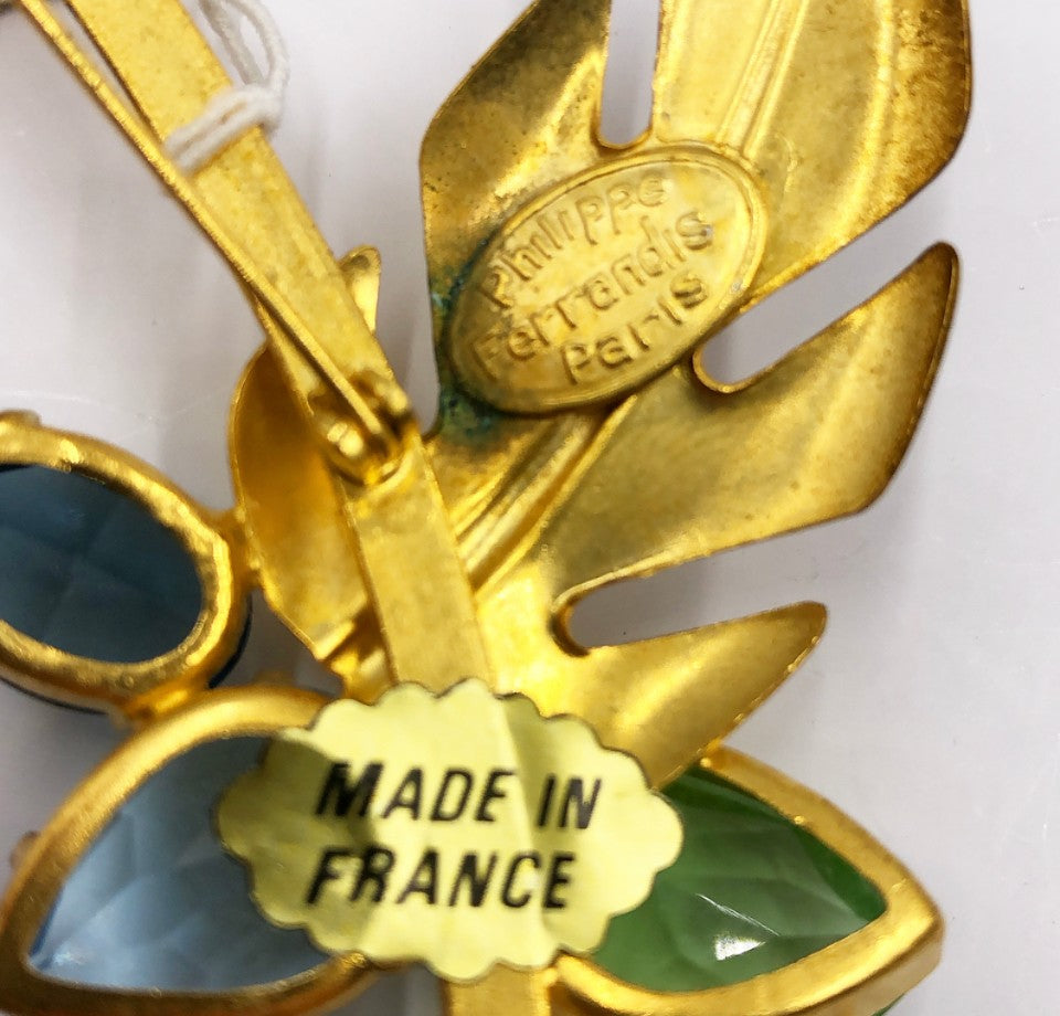 Signed Phillipee Ferrandis PARIS flower brooch.