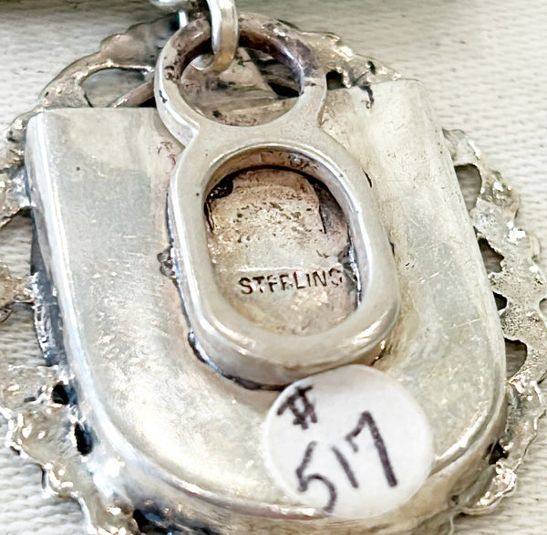 Vintage signed David Navarro Palm Beach / San Francisco jewelry designer - sterling silver frame locket / brooch.
