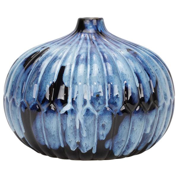Blue and Blue Stoneware Vase