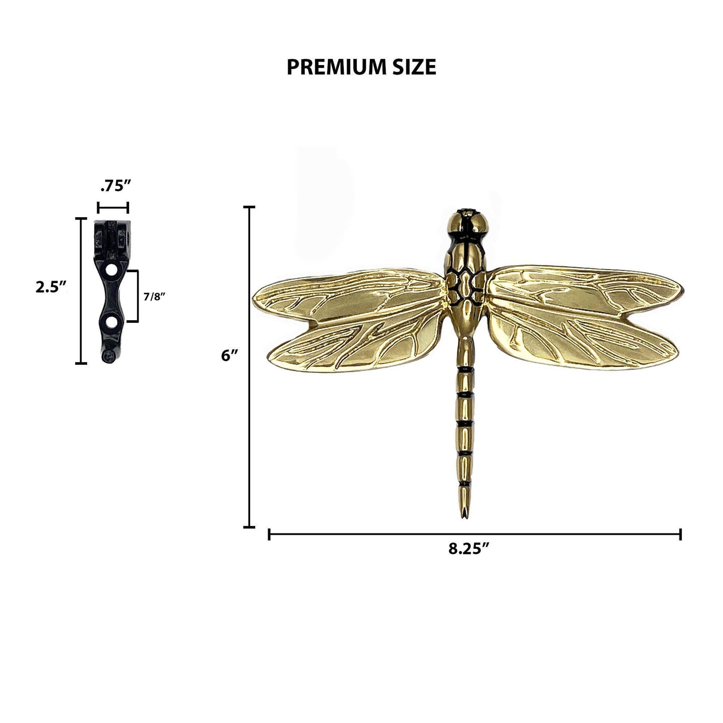 Dragonfly Door Knocker: 4.5H x 6.25W / Brass