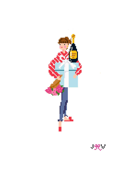 JV252 - Valentine's Girl Needlepoint Canvas