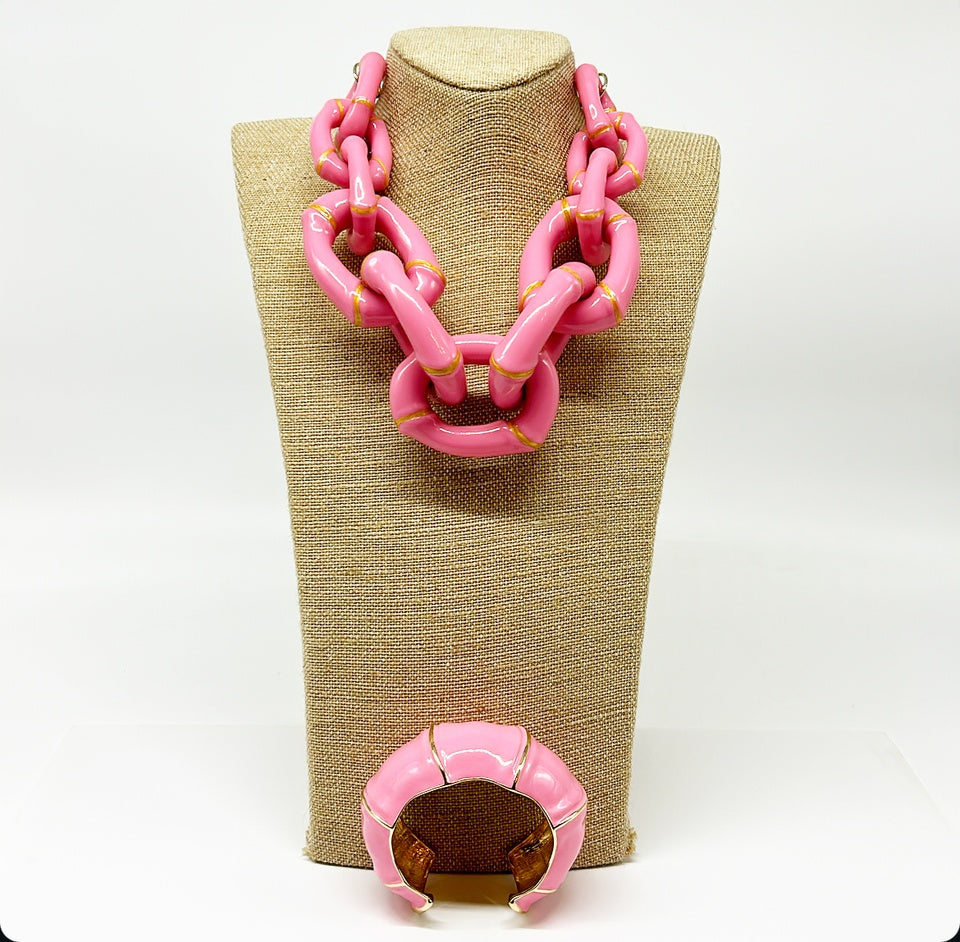 "The Lilly" Bamboo Cuff - Pink