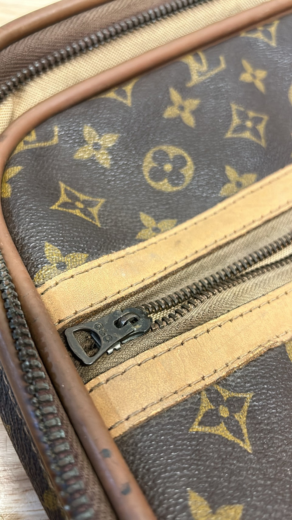 Vintage Louis Vuitton travel mini suite case with B monogram.