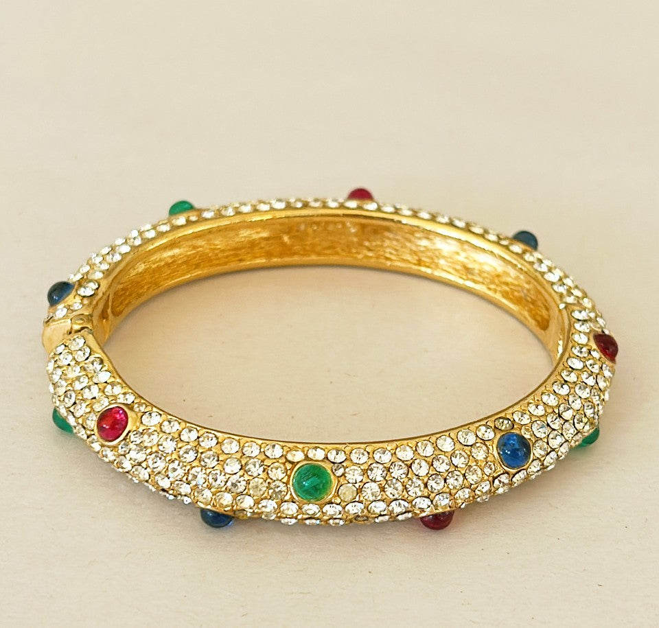 Classic early 1990’s signed Ciner hinged couture bracelet.