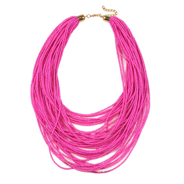 Statement Pink Beaded Necklace