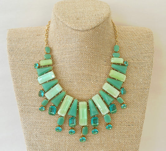 Vintage late 90s signed Kate Spade New York beach gem statement necklace