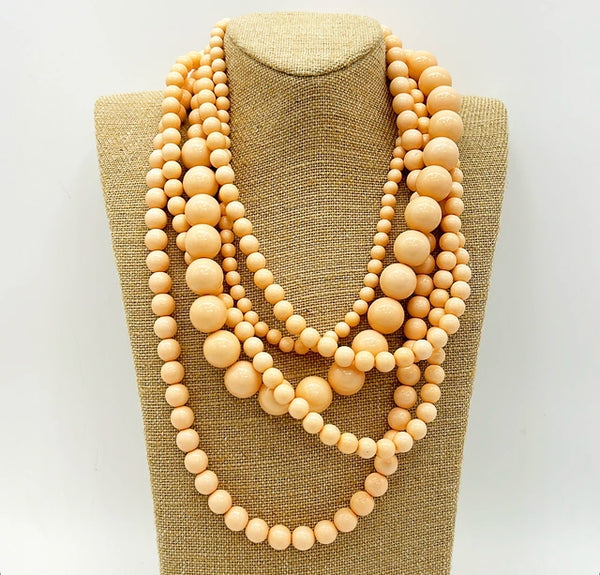 Vintage multi bead statement necklace