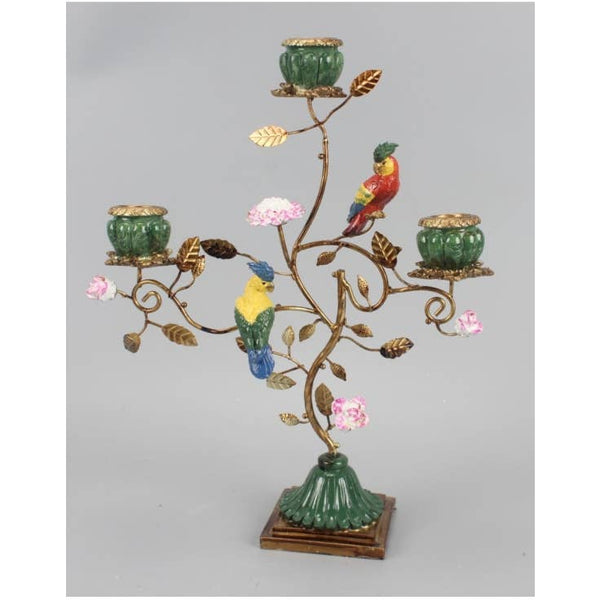 Branch Parrot Candle Holder