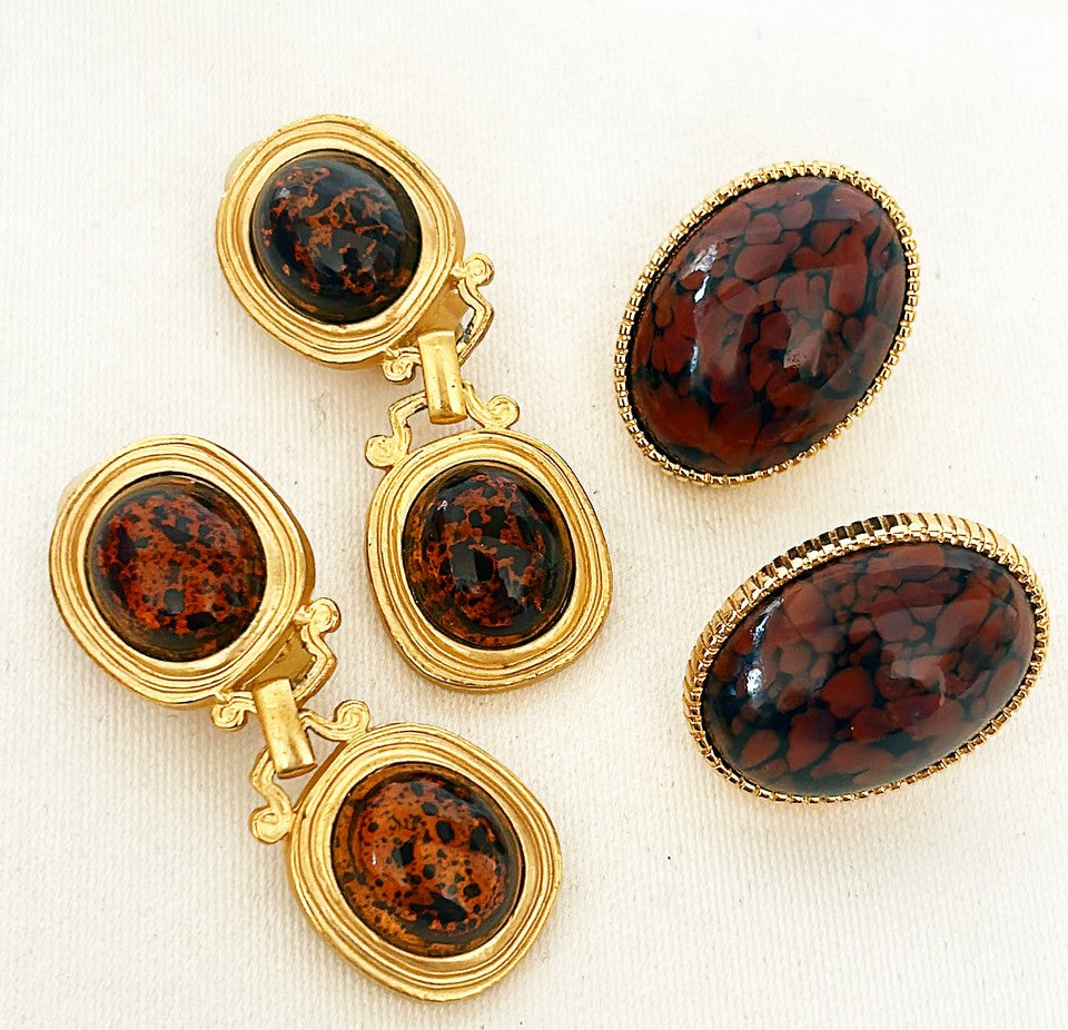 Vintage pair of designer style clip on earrings