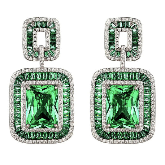 Chunky Green Dangling Earrings